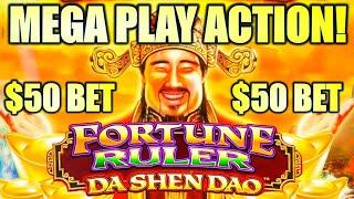 MEGA PLAY ACTION!? $50.00 BET FEATURE! FORTUNE RULER DA SHEN DAO Slot Machine (SG)