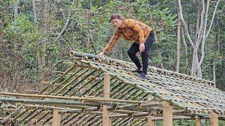 The young girl alone built a bamboo frame house and Ly Phuc Ca palm leaf roof