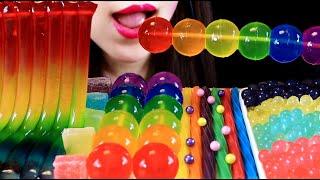 ASMR RAINBOW TWIZZLERS POPPING BOBA JELLYNOODLES KYOHO JELLY KOHAKUTOU CANDY 트위즐러 팝핑보바 코하쿠토 쿄호젤리 먹방