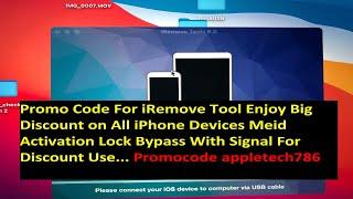 iRemove Tool All MEID iCloud Bypass With Signal Discount Coupon Code Apple Tech 786