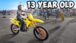 13 Year Old Caribbean Kid Wheelies 450 DirtBike !  | Braap Vlogs