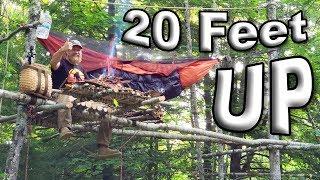 Bear Safe Hammocking 20 feet High Up A Tree Solo Overnight Camping (87 Days Ep. 32)