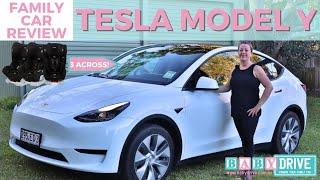 2023 Tesla Model Y review – BabyDrive fits 3 child seats across!