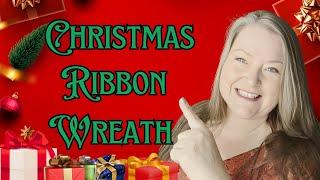 Christmas Ribbon Wreath Tutorial An Easy Gnome Christmas Wreath DIY #christmaswreath