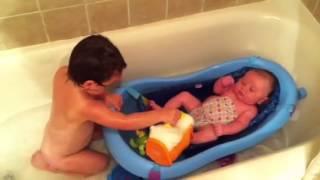 Sisters bath time