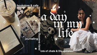 a day to relax bookstore, cafe, food  cozy evening journaling and reading  no.020