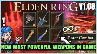 The 10 Highest Damage Best Weapons in Elden Ring - Best Str Dex Int Faith Arcane Weapon Build 1.08!