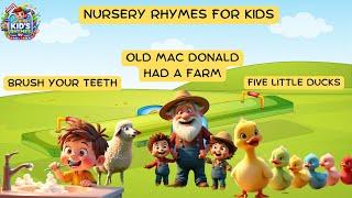 Five Little Ducks | Old Mac Donald Had A Farm | Brush Your Teeth | Mix Rhymes ‪@HappyRhymes-i8d‬