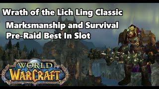 WoTLK Classic | Marksmanship and Survival Hunter Pre-Raid BiS
