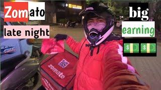 Zomato LATE-NIGHT highest earning BIG EARNING DAY.   @RoutebyAshu #zomatodeliveryboy #swiggy