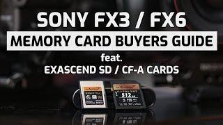 Exascend SD and CF-Express A Cards for Sony FX3 / FX6 / A7SIII / A1