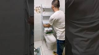 # punch-free storage rack bathroom #storage rack #toilet storage rack #washing machine storage rack