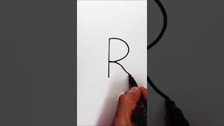 Easy Girl Drawing With Alphabet "R" | Alphabetical Drawing #shorts