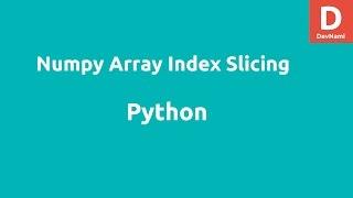 Python Numpy Array Index Slicing