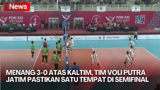 Menang 3-0 Atas Kaltim, Tim Voli Putra Jatim Pastikan Satu Tempat di Semifinal