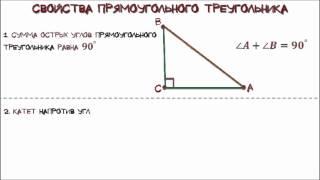 Геометрия  Прямоугольный треугольник и его свойства