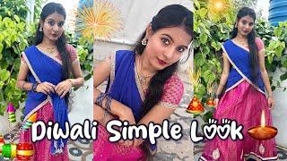 Diwali Simple makeup look 2024 || Tamil ||Traditional half saree 