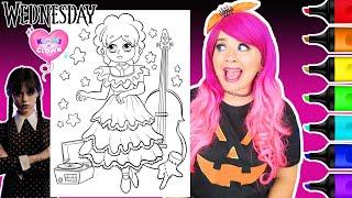 Coloring Kimmi as Wednesday | Kimmi The Clown Let's Dress-Up! Coloring Book Page | Ohuhu Art Markers