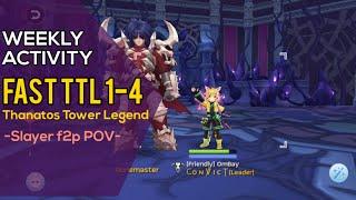 FAST TTL - Thanatos Tower Legend 1-4 | Slayer POV | Ragnarok Mobile 2.0