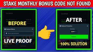 stake monthly bonus code not found problem | stake bonus code not found problem | Stake free bonus