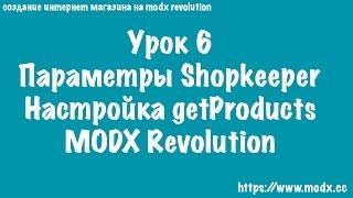 6  Параметры shopkeeper, настройка getproducts