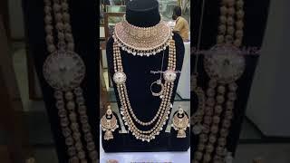 Rose Polish Bridal Jewellery Set | Designer Reverse Ad Wedding Jewellery Wholesale Price