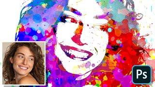 Photoshop: Create Paint SPLATTER, Pop Art Portraits from Photos.