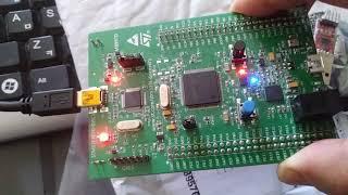 STM32F4 Discovery kit w/ cable out of the box