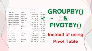 GROUPBY and PIVOTBY functions instead of Pivot Table in Excel