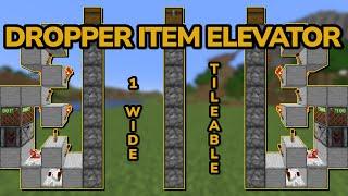 SILENT DROPPER ITEM ELEVATOR MINECRAFT 1.21 - 1 WIDE TILEABLE - TUTORIAL