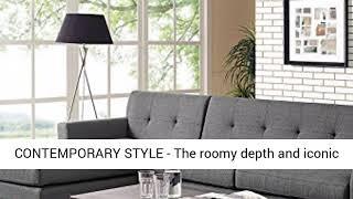 Modway Engage Mid Century Modern Upholstered Fabric L Shaped Sectional Sofa in Gray review