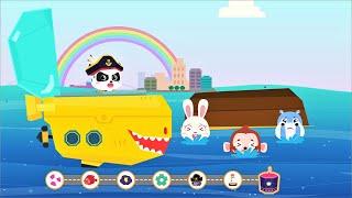 Little Panda's Sea Adventure - Clash With Pirates And Help People At Sea - Babybus Game Video