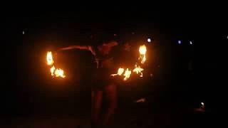 Forged Creations fire fans spinning at Flowmads in Koh Ta Kiev (Cambodia)