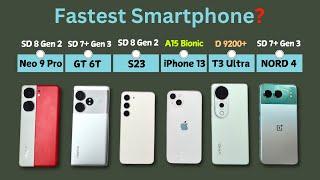 Speed Test | Samsung S23 vs iPhone 13 vs iQOO Neo9 Pro vs OnePlus Nord 4 vs Realme GT 6T vs T3 Ultra