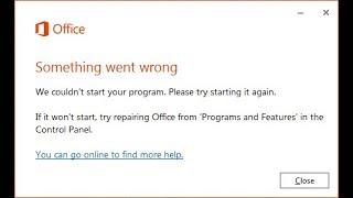 Something went wrong Microsoft office problem fix...