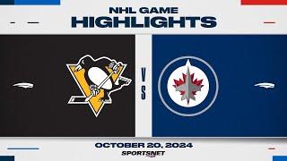 NHL Highlights | Penguins vs. Jets - October 20, 2024