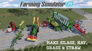 Farming Simulator 23- How to make silage, hay, grass & straw