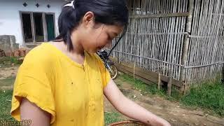 NENG RISMA__GADIS CANTIK, LAGI NANGKAP IKAN KOI DI SAWAH DEPAN RUMAH NYA