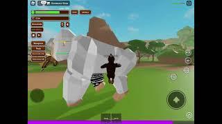 When the level 1000 monkey battles the big gorilla | ROBLOX ANIMAL SIMULATOR