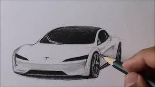 How to draw a Tesla Roadster