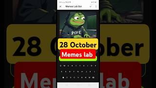 Memes lab meme coin daily cipher code of today 28 October