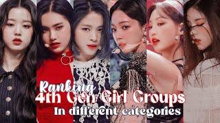 RANKING 4TH GEN GIRL GROUPS IN DIFFERENT CATEGORIES (ITZY, AESPA, LOONA, (G)I-DLE) + MORE