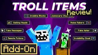 TROLL ITEMS ADDON is Perfect for Pranking in Minecraft Bedrock in-depth review