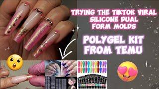 TRYING A POLYGEL KIT FROM TEMU! & DUAL FORM SILICONE MOLDS? I'M NOT SURE ABOUT THESE 