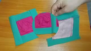 DIY  КАК СШИТЬ БЫСТРЫЙ БЛОК  РОЗА   ПЭЧВОРК  #Patchwork Block Rose  #DESIGN #diy
