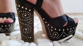 Foam Pellets Crush in Platform High Heel Sandals