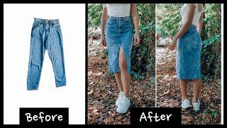 DIY - Transforma unos viejos jeans en una falda vaquera midi