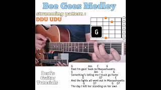 Bee Gees Medley guitar chords w/ lyrics & strumming tutorial