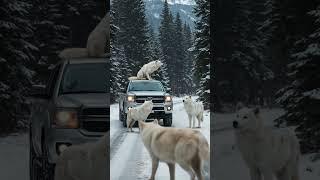 Wolf Stops Driver to Warn About Deadly Landslide! #wildlife #wildliferescue #rescue #animals #wolf