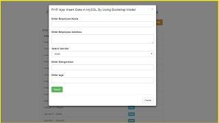 PHP Ajax Insert Data in MySQL By Using Bootstrap Modal